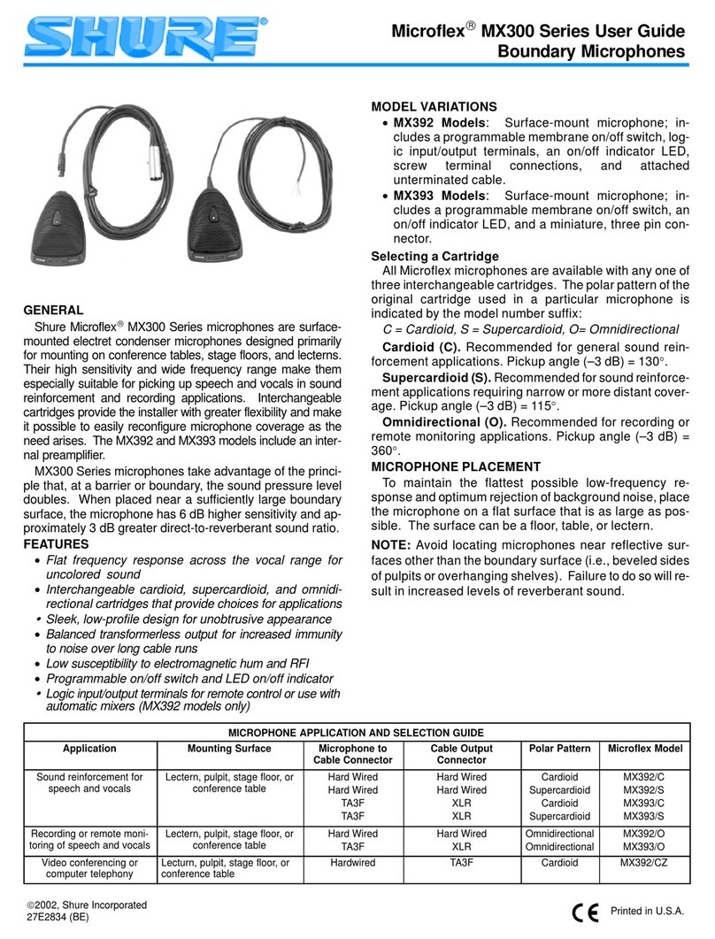 Shure Microflex MX392 user guide