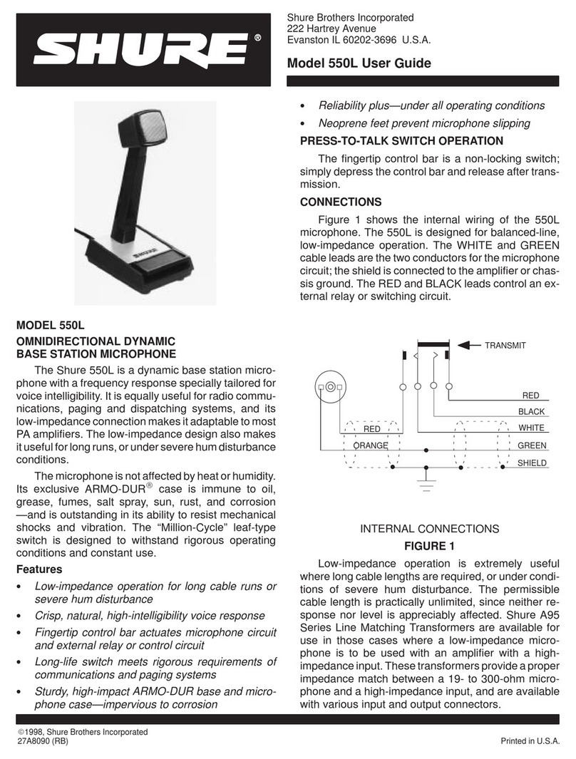Shure 550L User manual Shure 550L User manual
