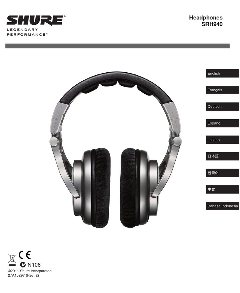 Shure SRH940 User manual