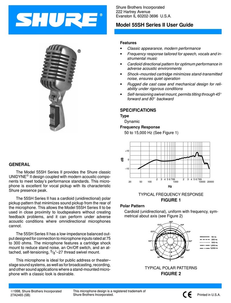Shure 55SH User manual Shure 55SH User manual