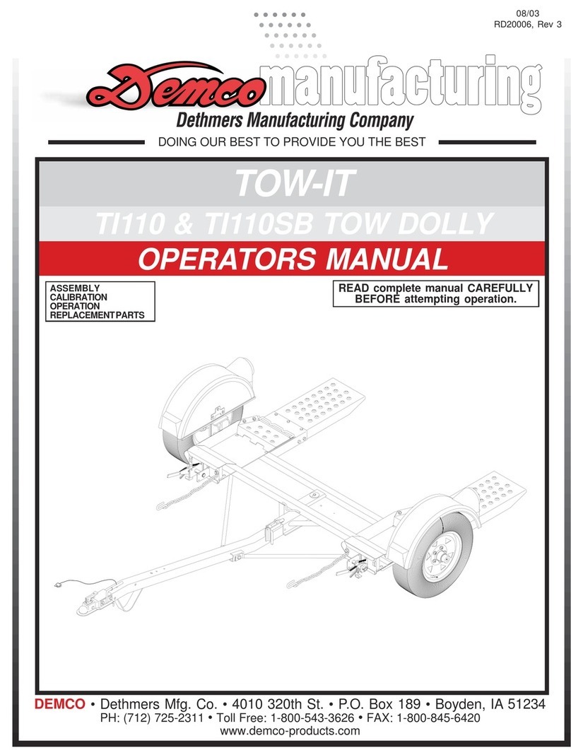 Demco TI110 TOW DOLLY User manual