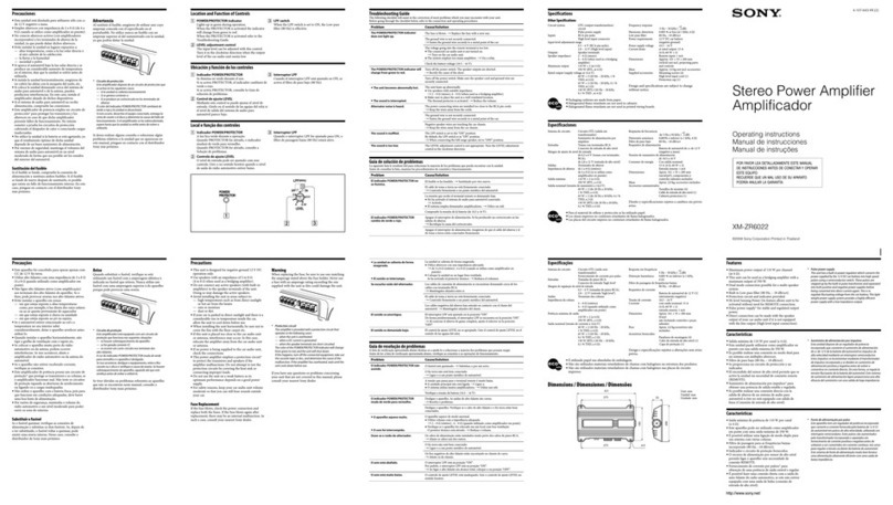 Sony XM-ZR6022 operating instructions