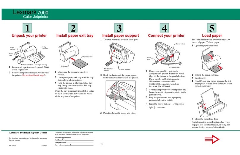 Lexmark 7000 Color Jetprinter User manual