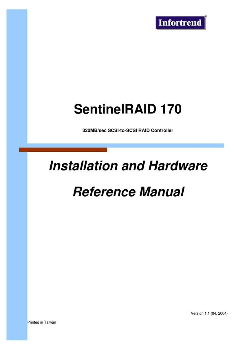 Infortrend SentinelRAID 170 Installation and hardware reference manual Infortrend SentinelRAID 170 Installation and hardware reference manual