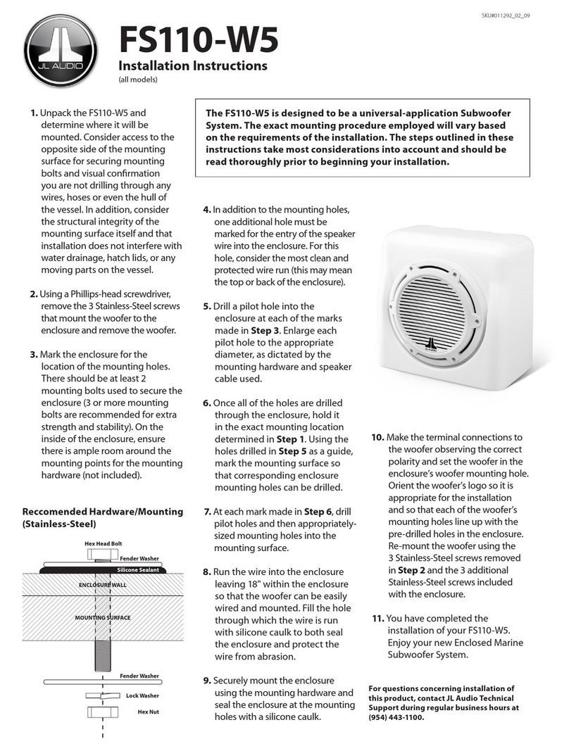 JL Audio FS110-W5 installation instructions