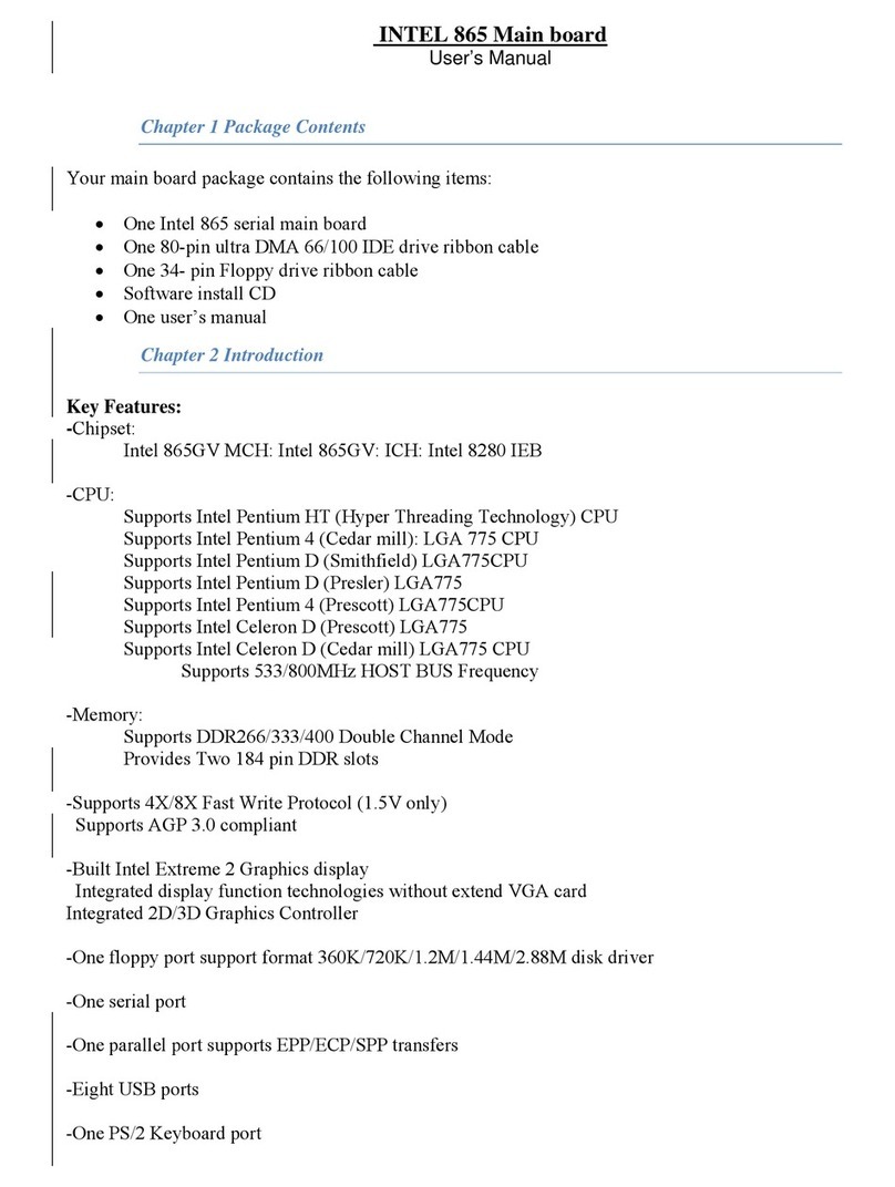 Intel 865 User manual