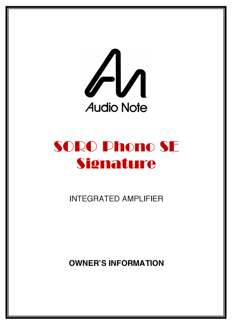 Audio Note SORO Phono SE Signature Owner's Information
