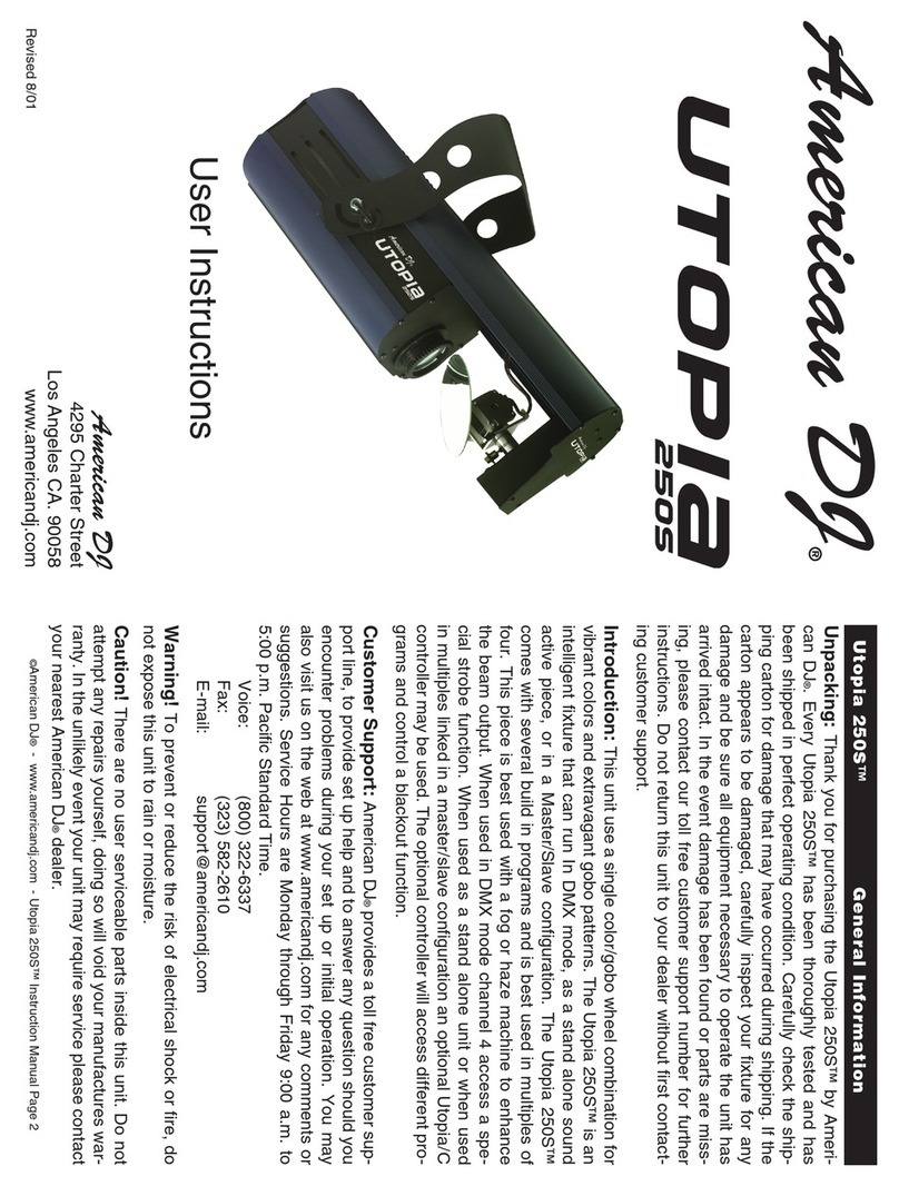 American DJ Utopia 250S User instructions