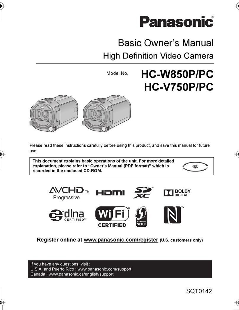 Panasonic HC-W850P Installation and service instructions