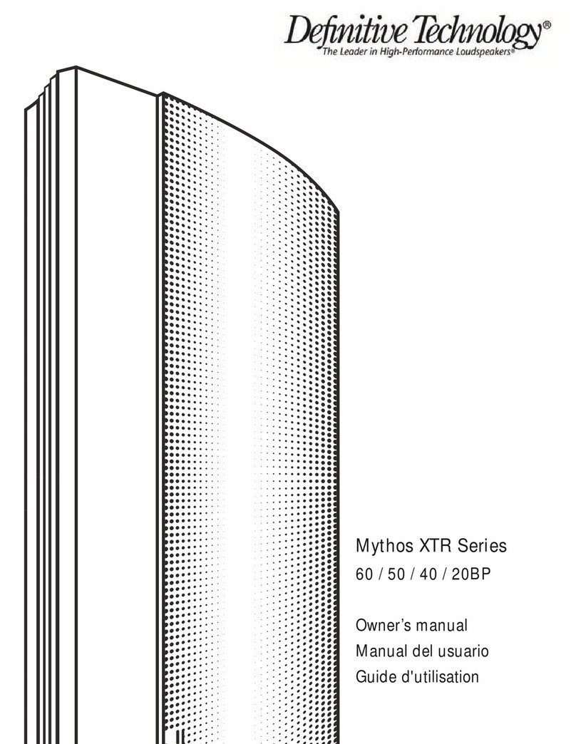 Definitive Technology Mythos XTR Series User manual