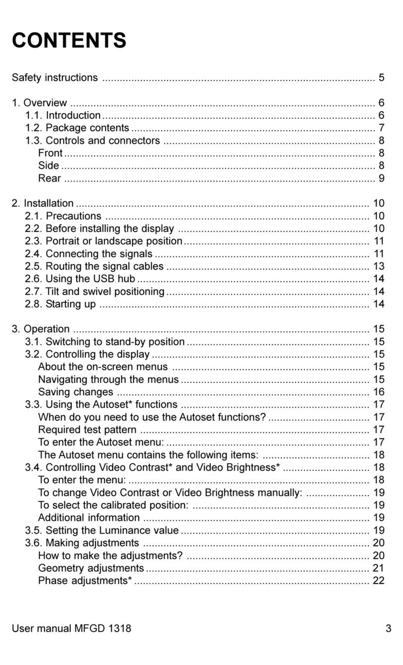 Barco MFGD 1318 user manual