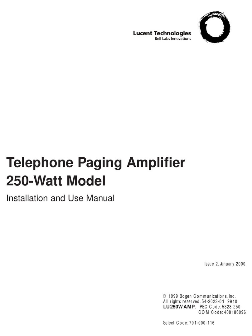 Lucent Technologies Telephone Paging Amplifier Installation and use manual