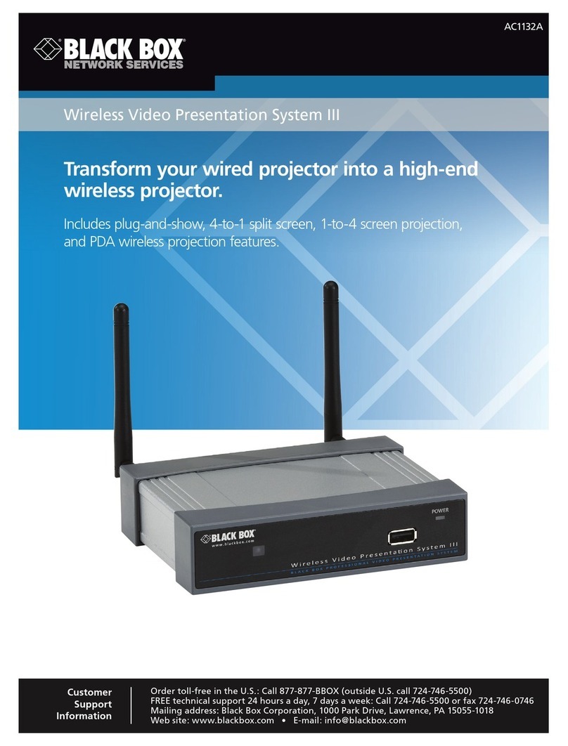 Black Box Wireless Video Presentation System III... User manual Black Box Wireless Video Presentation System III... User manual