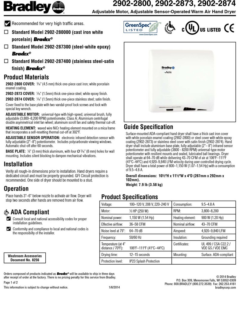 Bradley 2902-2800 Installation instructions Bradley 2902-2800 Installation instructions