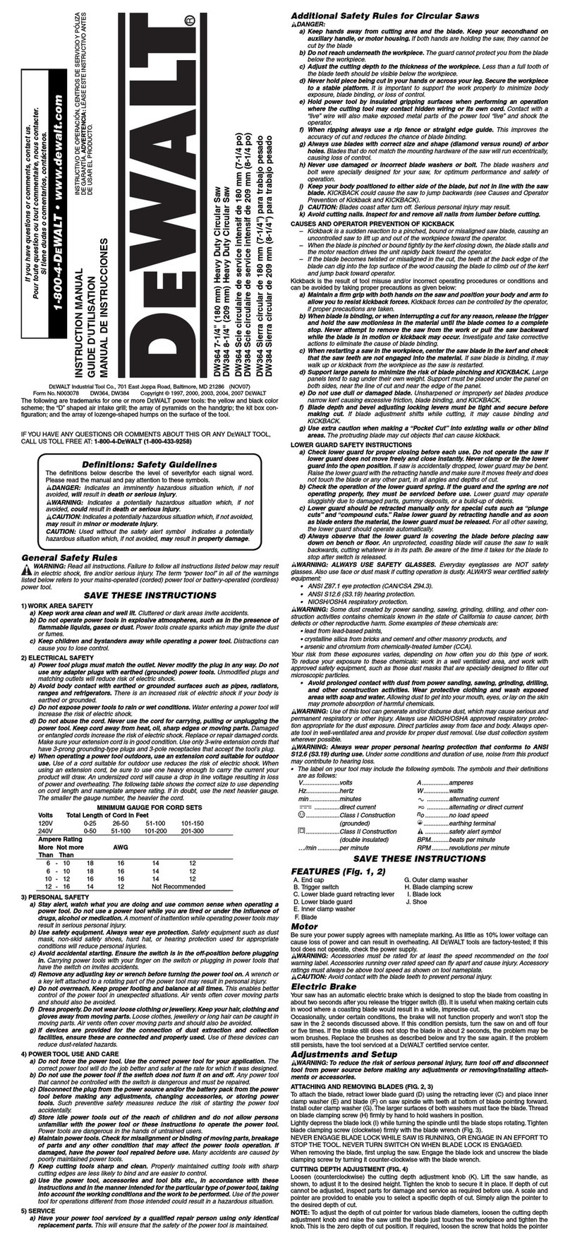DeWalt DW384 instruction manual
