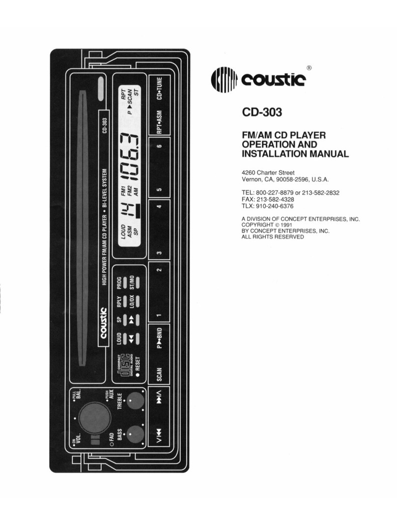 Coustic CD-303 Operation and installation manual