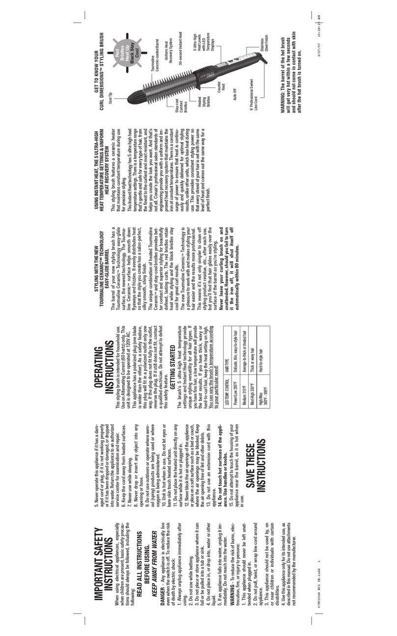 Conair Tourmaline Ceramic Infiniti BC2 User guide