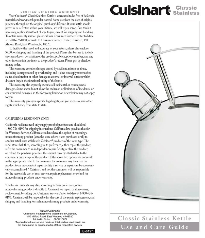 Cuisinart IB-8197 Use and care guide