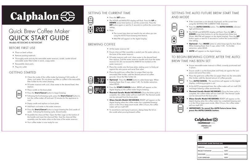 Calphalon HE120CMG quick start guide