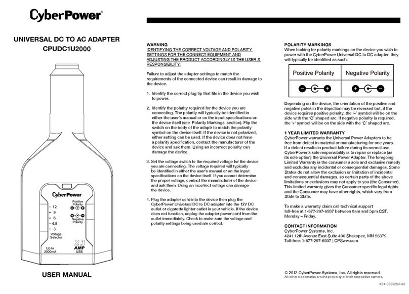 CyberPower CPUDC1U2000 user manual