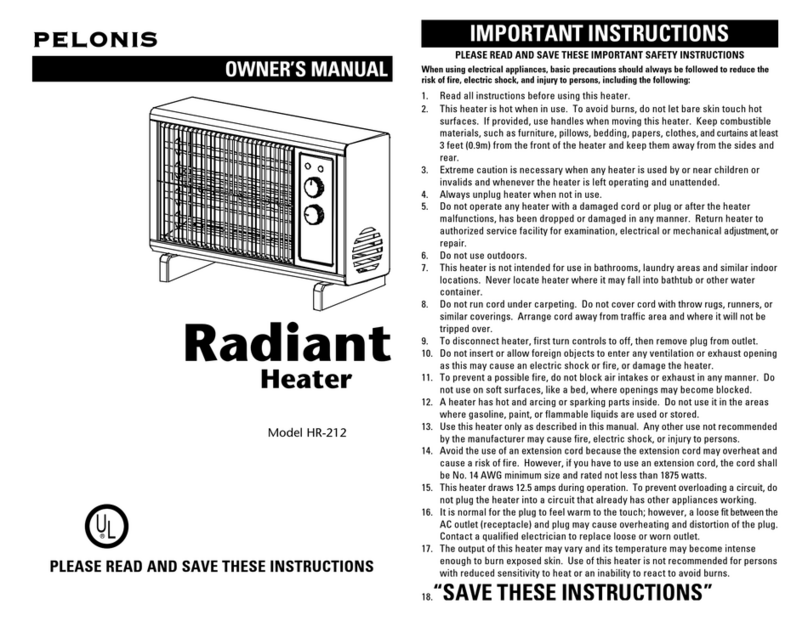 Pelonis HR-212 owner's manual