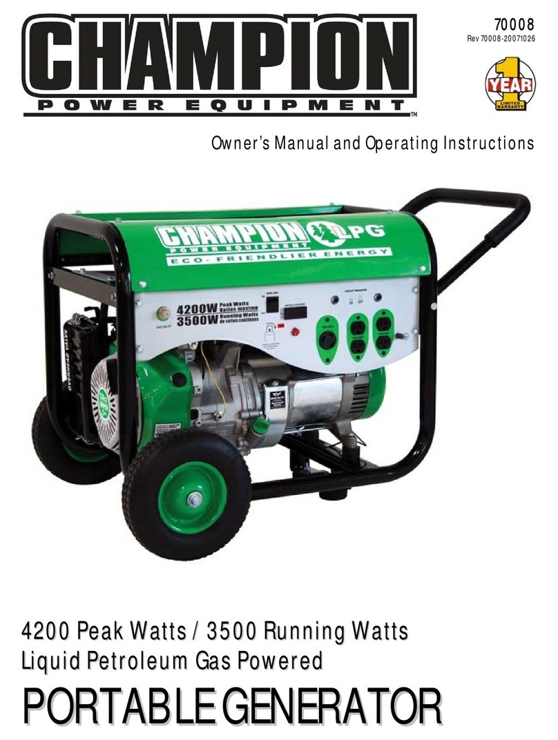Champion Power Equipment 70008 Owner's Manual and Operating Instructions