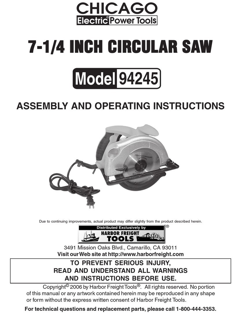 Chicago Electric 94245 Assembly and operating instructions