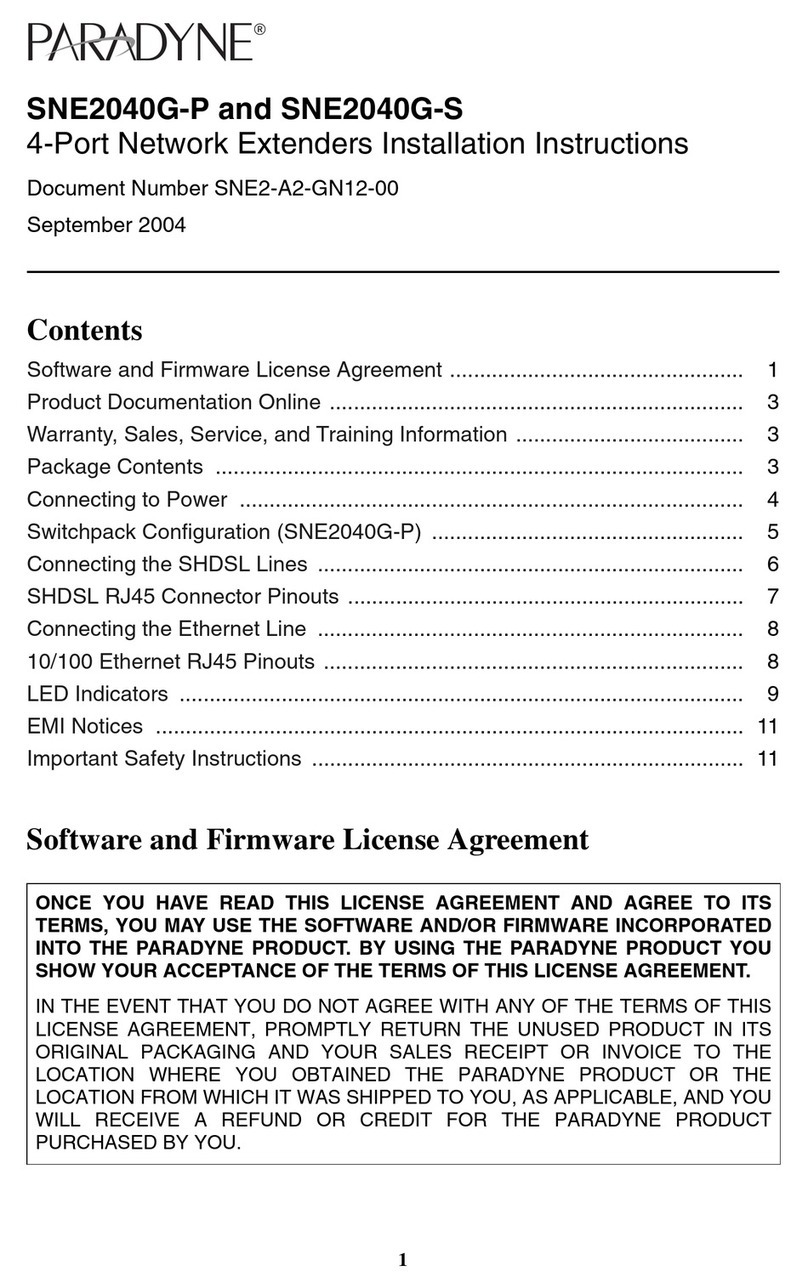 Paradyne SNE2040G-P installation instructions