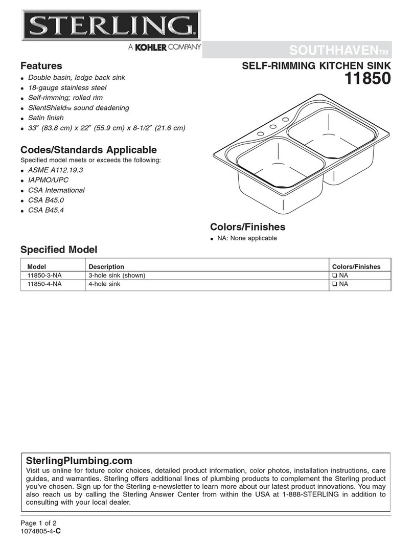Sterling Plumbing 11850 Specifications