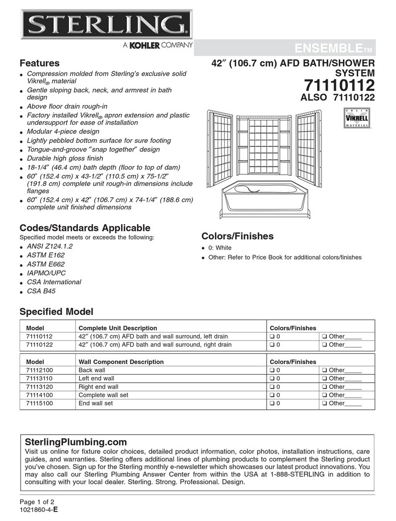 Sterling Plumbing ENSEMBLE 71110122 Specifications Sterling Plumbing ENSEMBLE 71110122 Specifications