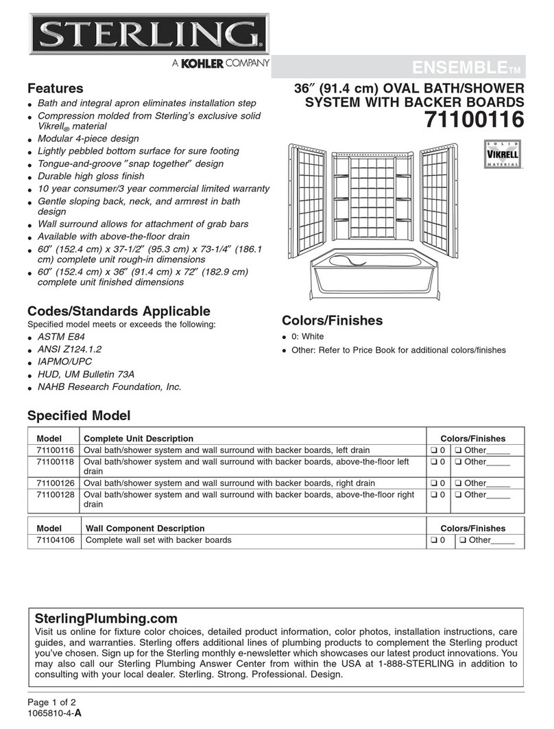 Sterling Plumbing ENSEMBLE 71100116 Specifications Sterling Plumbing ENSEMBLE 71100116 Specifications