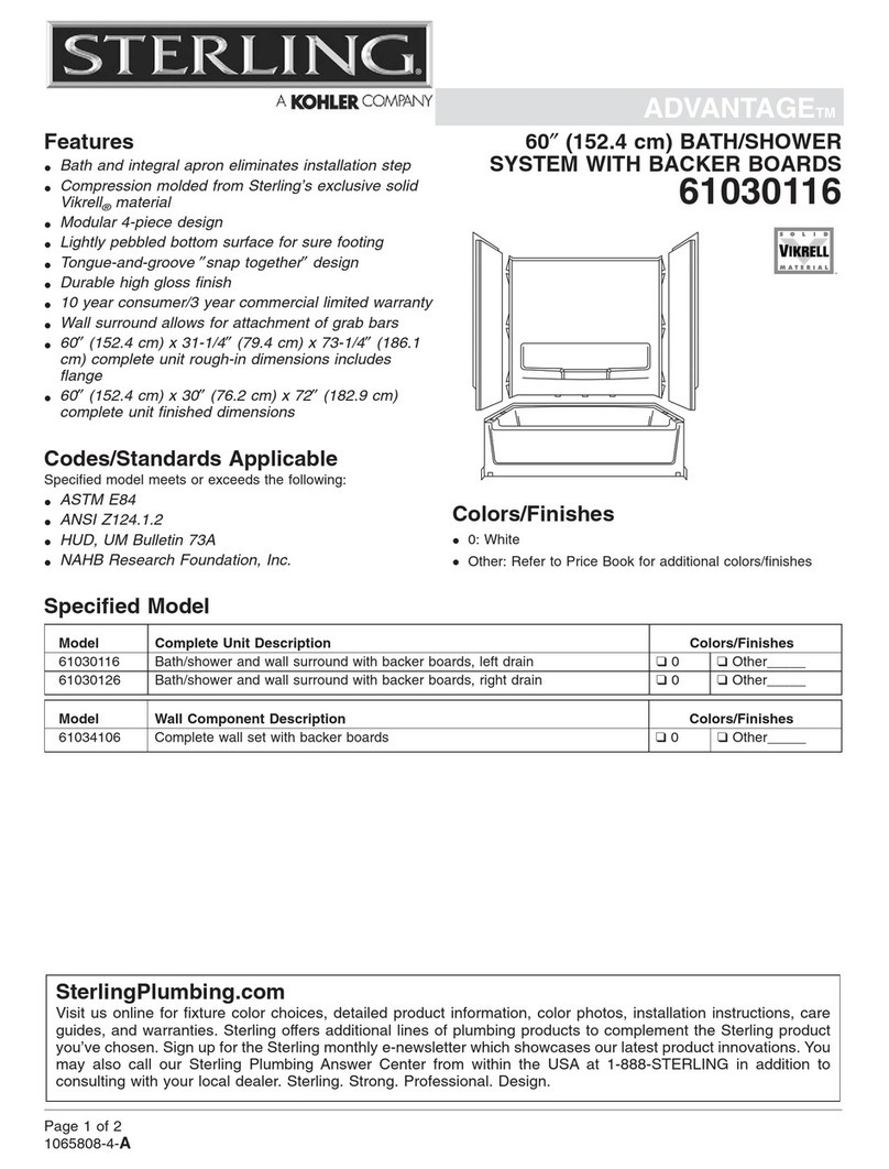 Sterling Plumbing ADVANTAGE 61030116 Specifications