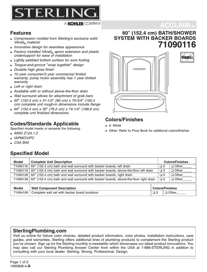 Sterling Plumbing ACCLAIM 71090116 Specifications