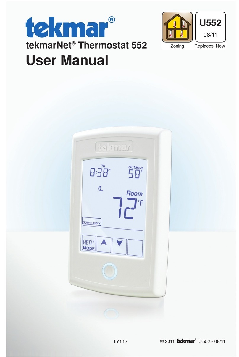 Tekmar tekmarNet 552 user manual