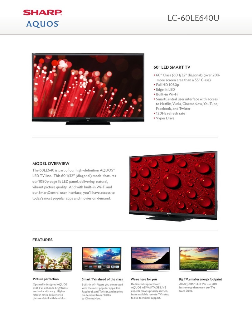 Sharp AQUOS LC-60LE640U User manual