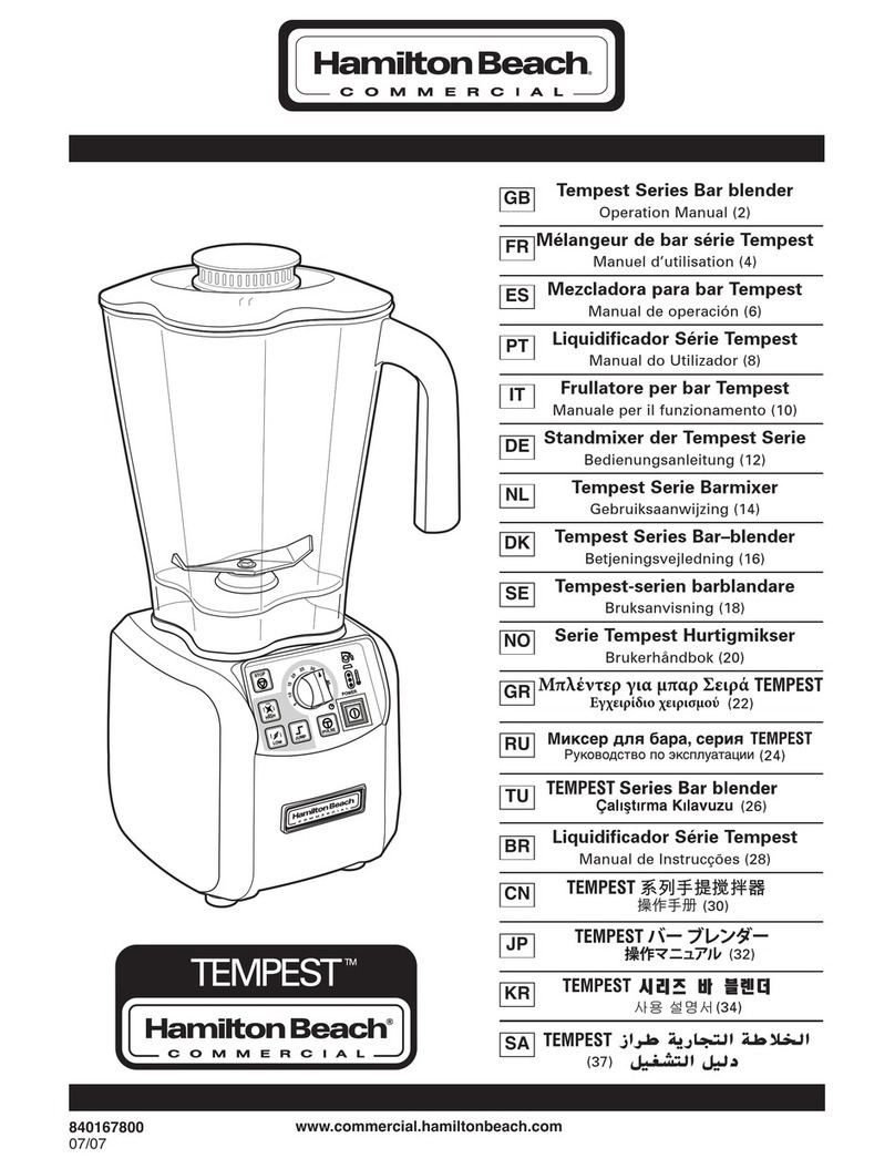 Hamilton Beach Tempest Series User manual