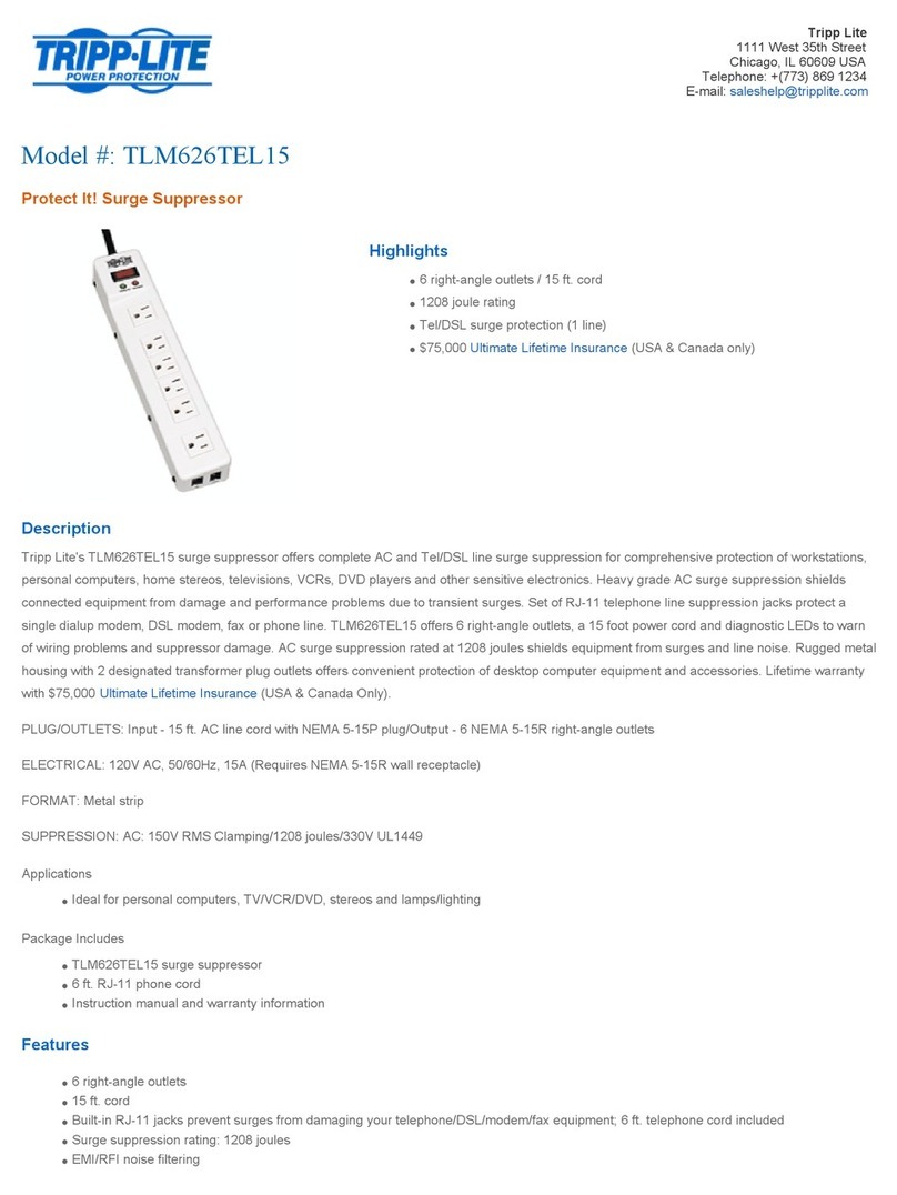 Tripp Lite TLM626TEL15 Specifications
