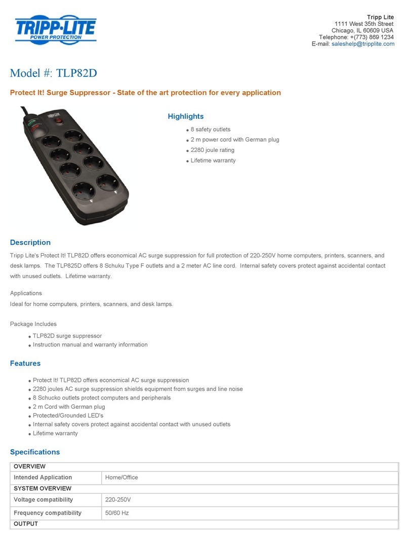 Tripp Lite TLP82D User manual