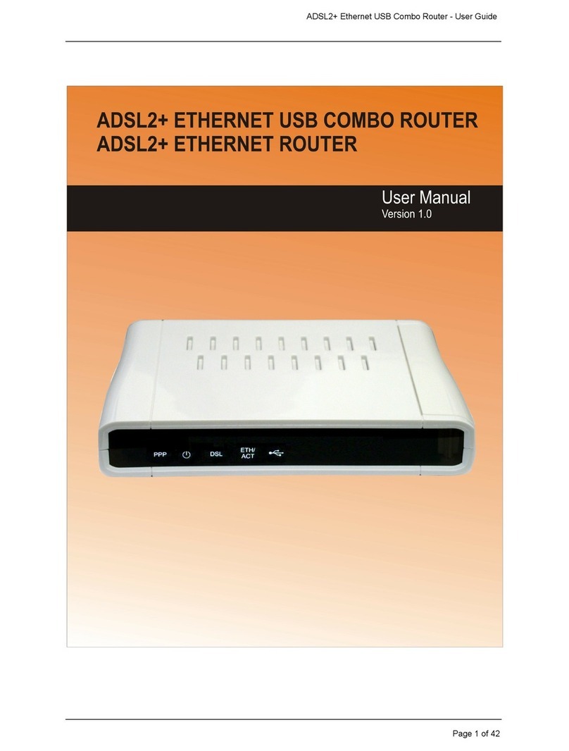 Aztech ADSL2+ Ethernet Router User manual Aztech ADSL2+ Ethernet Router User manual