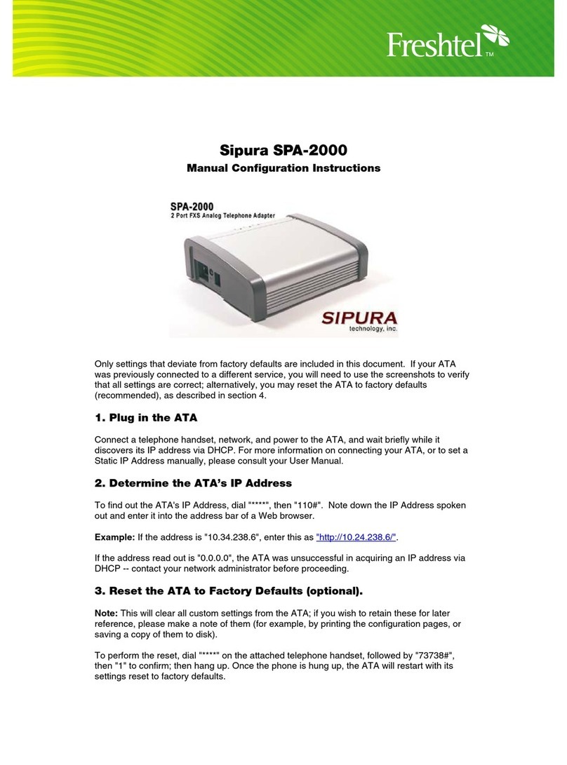 Sipura Technology Sipura SPA-2000 Manual configuration instructions Sipura Technology Sipura SPA-2000 Manual configuration instructions