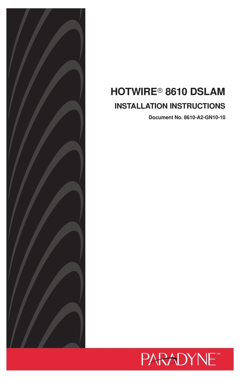 Paradyne HOTWIRE 8610 DSLAM installation instructions Paradyne HOTWIRE 8610 DSLAM installation instructions