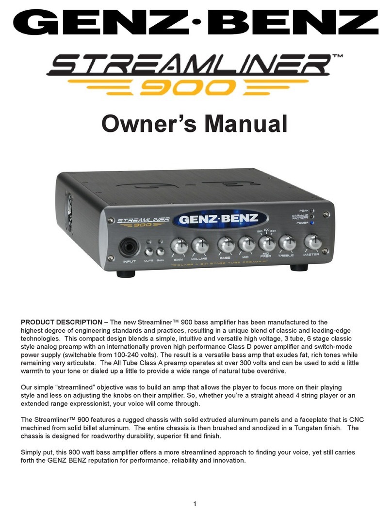 Genz Benz Streamliner 900 owner's manual
