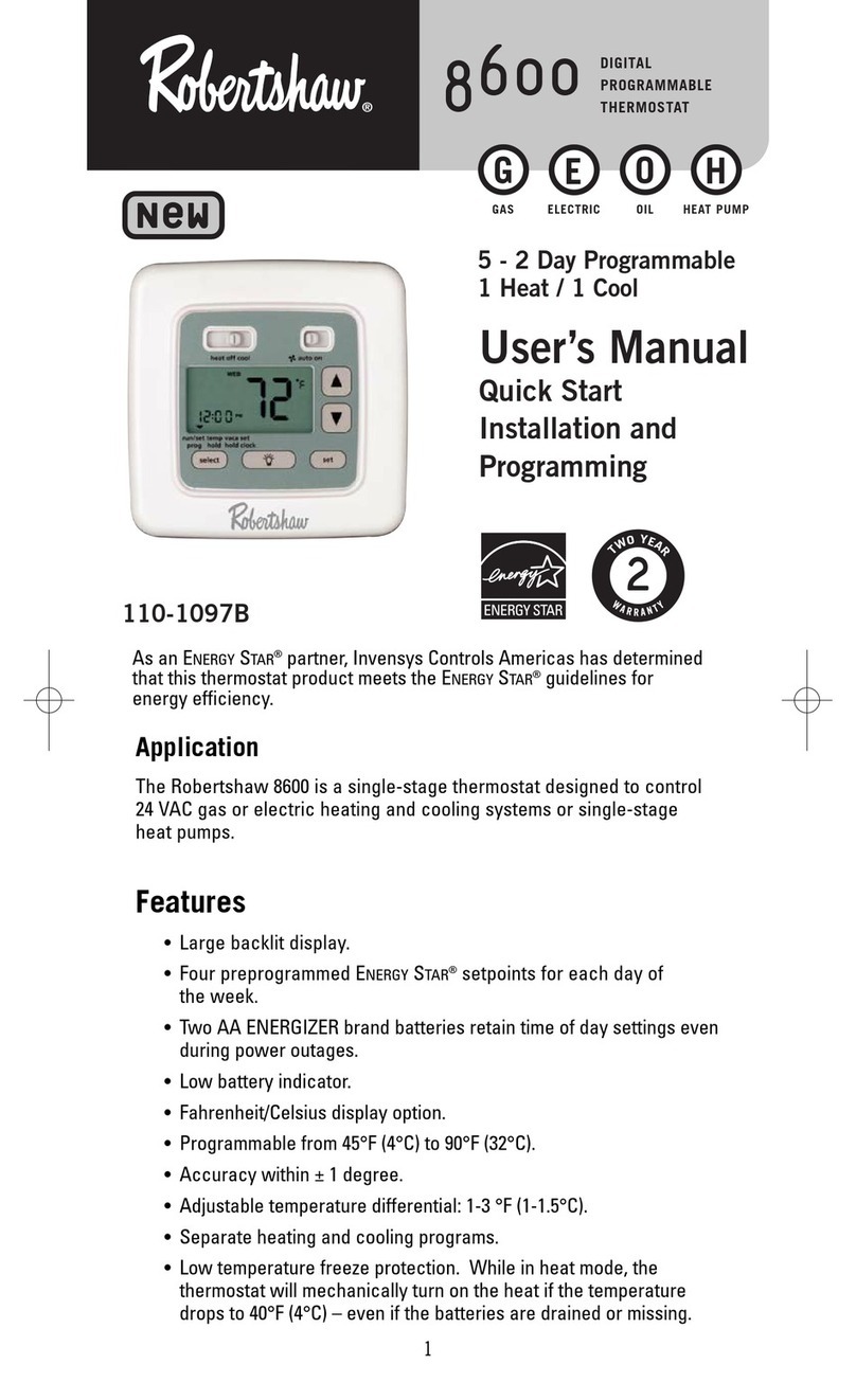 Robertshaw 8600 User manual