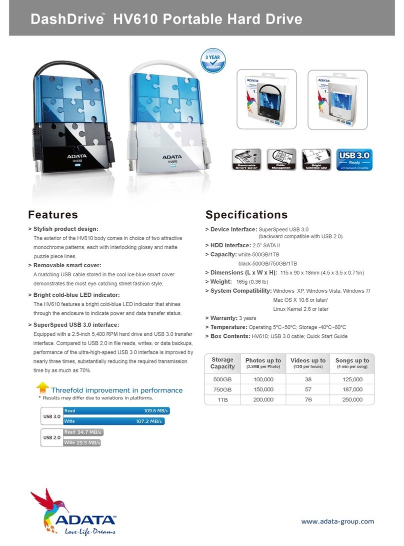 Adata DashDrive HV610 Brochure & specs Adata DashDrive HV610 Brochure & specs