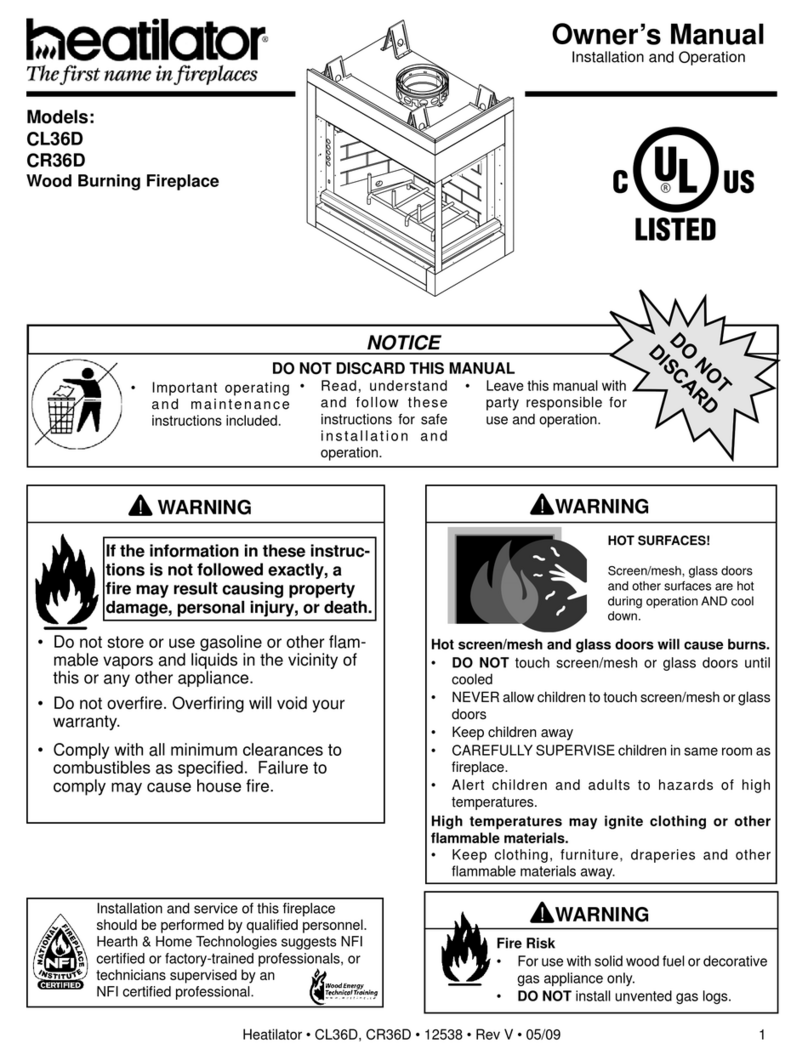 Heatiator CL36D owner's manual