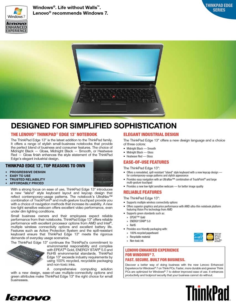 Lenovo Thinkpad edge 13 User manual