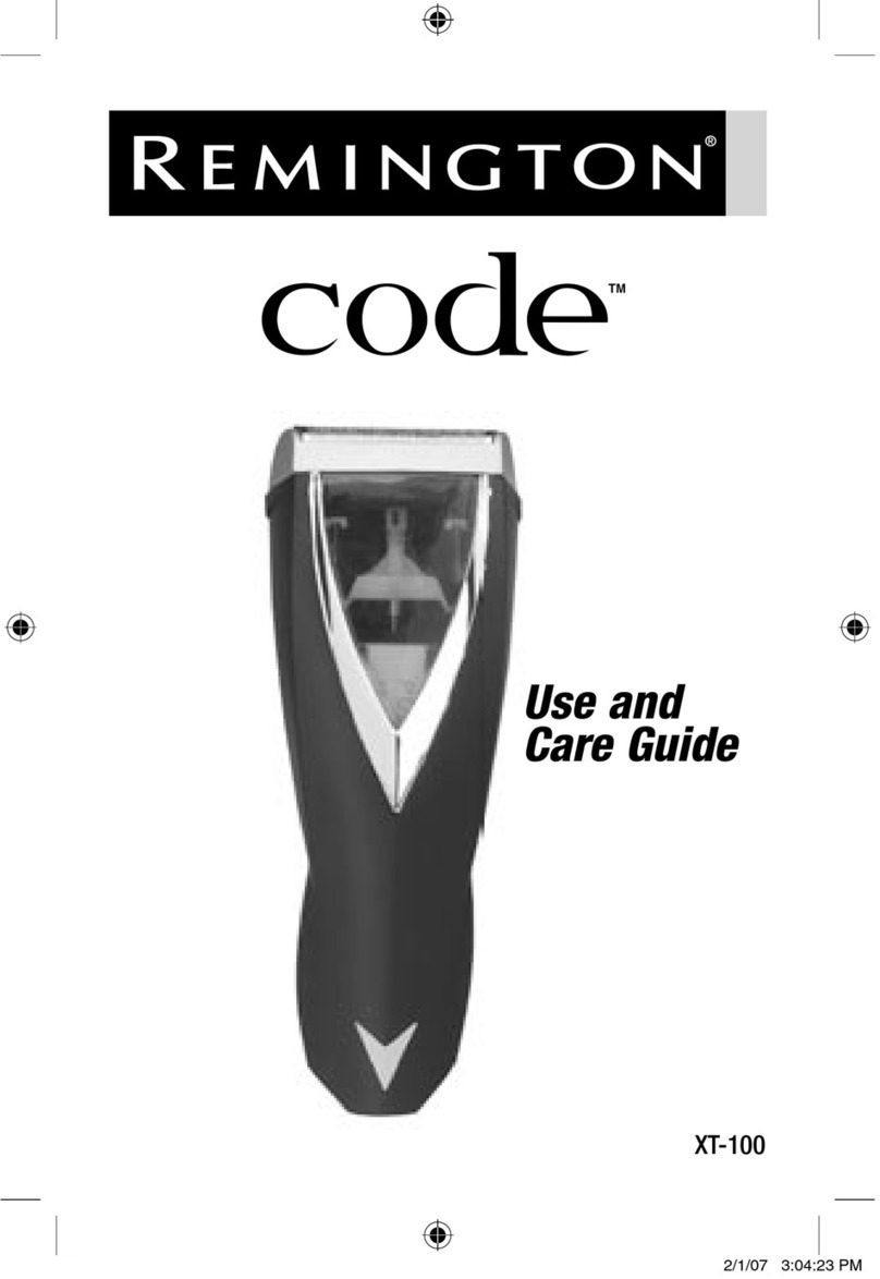 Remington Code XT-100 Use and care guide