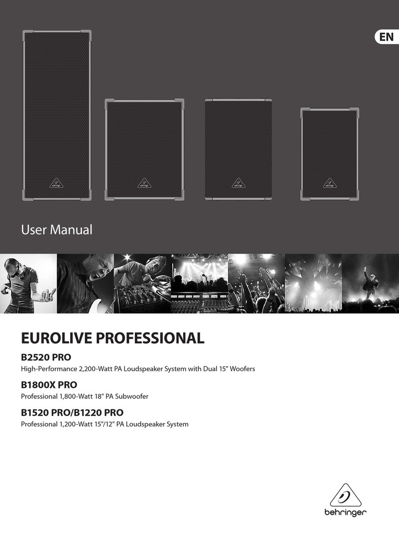 Behringer EUROLIVE PROFESSIONAL B2520 PRO user manual