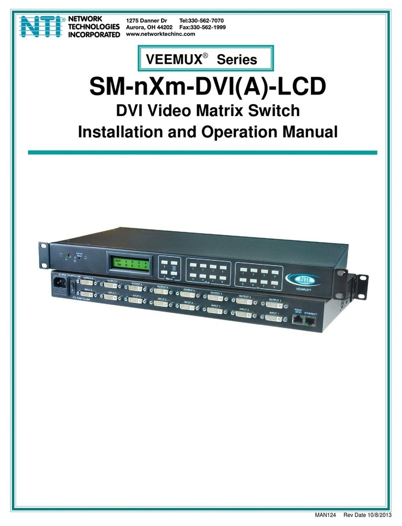 Network Technologies VEEMUX SM-nXm-DVI-LCD Installation and operation manual