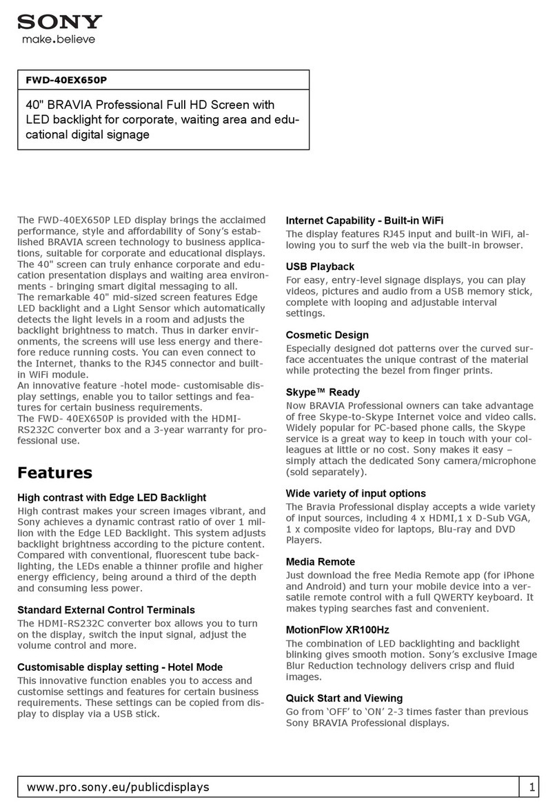 Sony BRAVIA FWD-40EX650P User manual